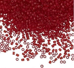 Seed beads, Delica 11/0, mat dark cranberry, 7,5 gram. DB1262V
